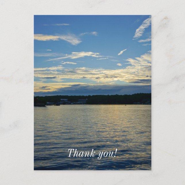 Postal Lago Blue Sunset de los Ozarks (Anverso)