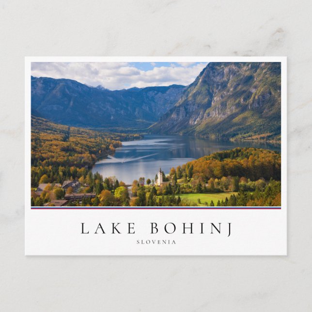 Postal Lago Bohinj en Eslovenia en otoño (Anverso)