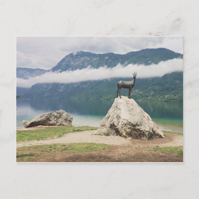 Postal Lago Bohinj, Eslovenia Foto Zlatorog (Anverso)