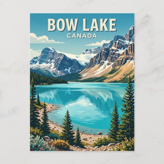 Postal Lago Bow Canadá (Anverso)