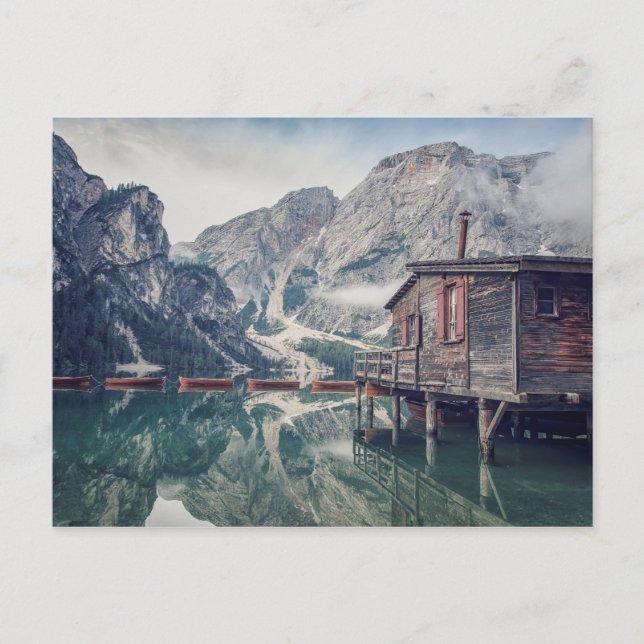 Postal Lago Braies (Anverso)