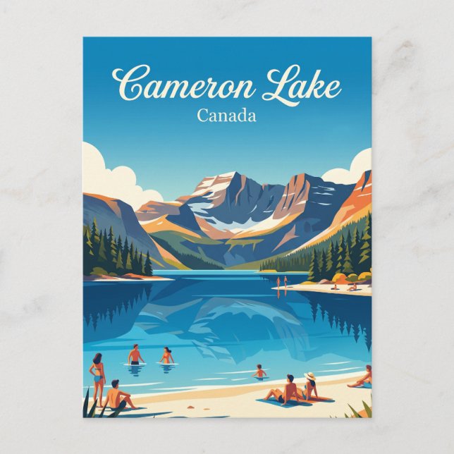 Postal Lago Cameron Canadá (Anverso)