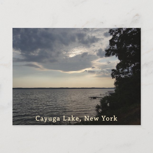 Postal Lago Cayuga Blue Sunset (Anverso)