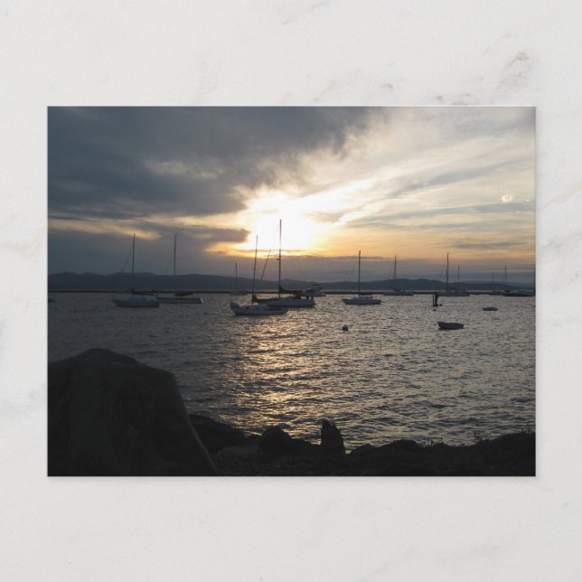 Postal Lago Champlain al atardecer (Anverso)