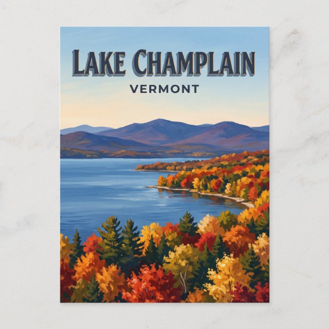 Postal Lago Champlain Burlington Vermont (Anverso)
