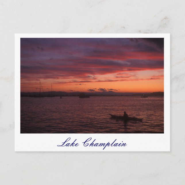 Postal Lago Champlain Sunset Paddler (Anverso)