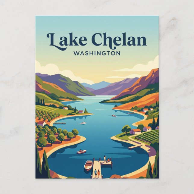 Postal Lago Chelan EE. UU. (Anverso)