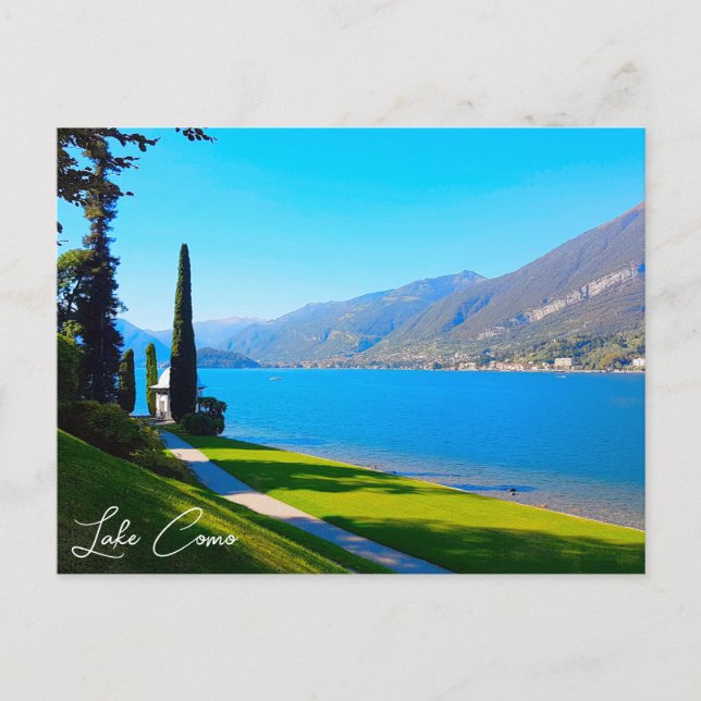 Postal Lago Como Bellagio Walkway Italia (Anverso)
