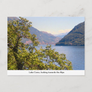 Postal Lago Como, mirando hacia los Alpes