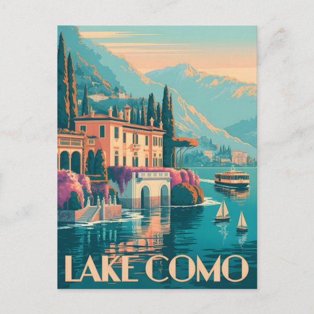 Postal Lago Como Vintage (Anverso)