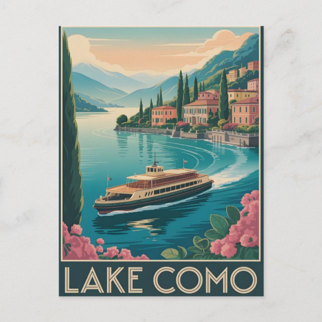 Postal Lago Como Vintage (Anverso)