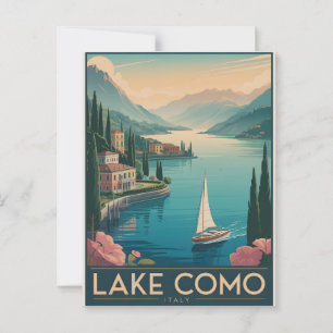 Postal Lago Como Vintage