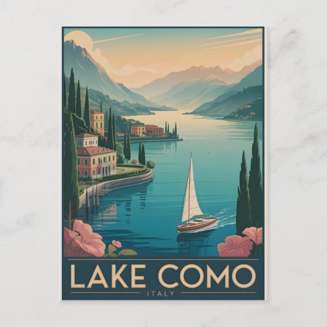Postal Lago Como Vintage (Anverso)
