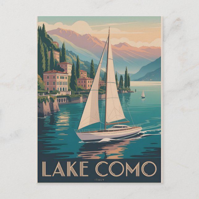 Postal Lago Como Vintage (Anverso)