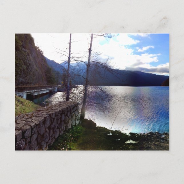 Postal Lago Crescent de la Ruta de los Estados Unidos 101 (Anverso)