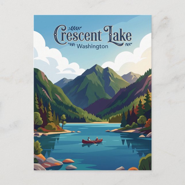 Postal Lago Crescent EE. UU. (Anverso)