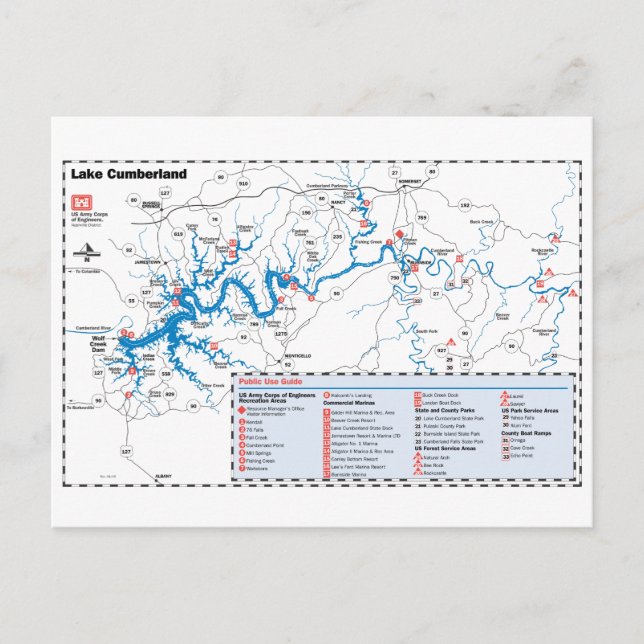 Postal Lago Cumberland (Anverso)