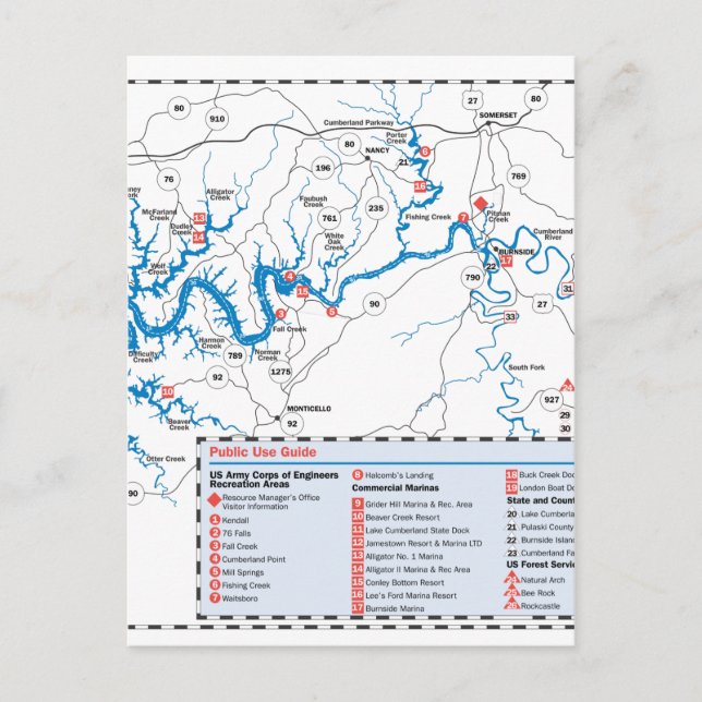 Postal Lago Cumberland (Anverso)