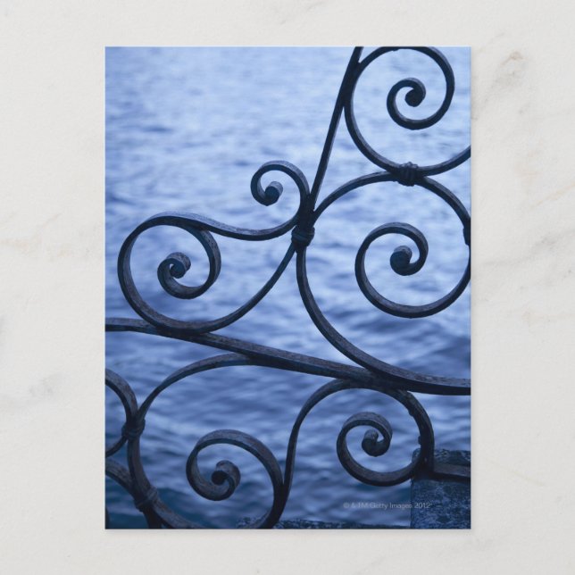 Postal Lago de Como, detalle, vistas al pasarela de hierr (Anverso)