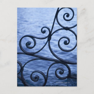 Postal Lago de Como, detalle, vistas al pasarela de hierr