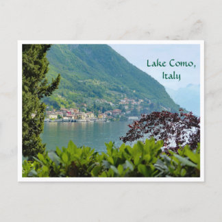 Postal "Lago de Como, Italia/ Pueblo al otro lado del lag