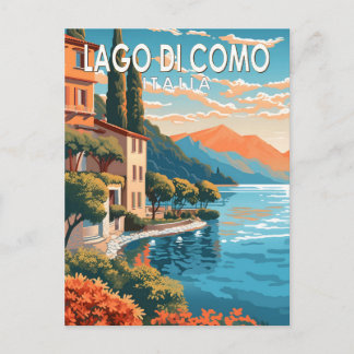 Postal Lago de Como Italia Viaje al Vintage