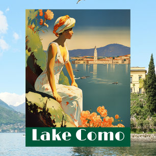 Postal Lago de Como Italia Viajes Antiguos Romántico a la