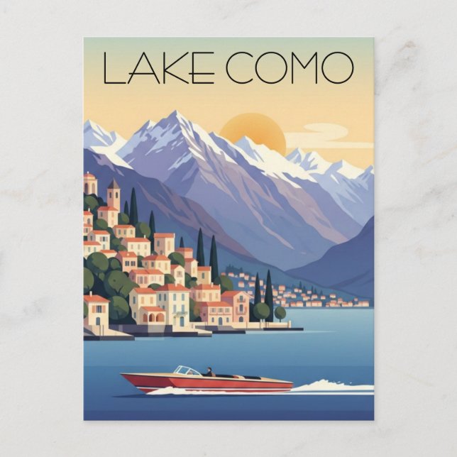 Postal Lago de Como Viajes Italia (Anverso)