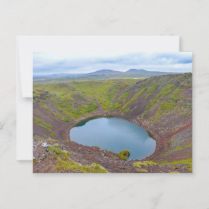 Postal Lago de cráter Kerid, Círculo Dorado, Islandia