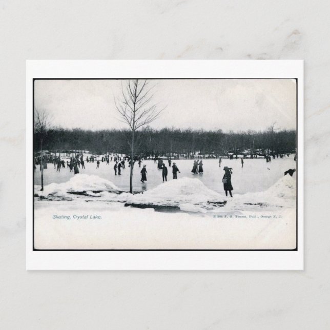 Postal Lago de cristal para patinar, Naranja, Nueva Jerse (Anverso)
