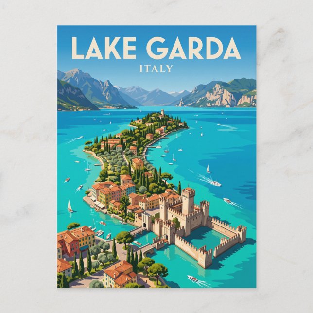 Postal Lago de Garda Italia (Anverso)