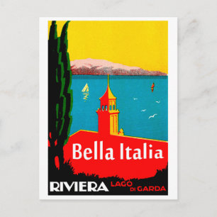 Postal Lago de Garda, Italia, riviera italiana, viaje vin