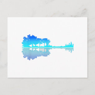Postal Lago de Guitarra Sombra Amor Guitarrista
