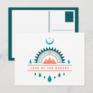 Postal lago de los ozarks boho luna arco iris