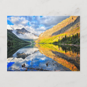 Postal Lago de medicinas superior al amanecer