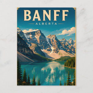 Postal 🏔️ Lago de montaña de Banff Alberta