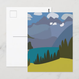 Postal Lago de montaña de los Alpes Suizos