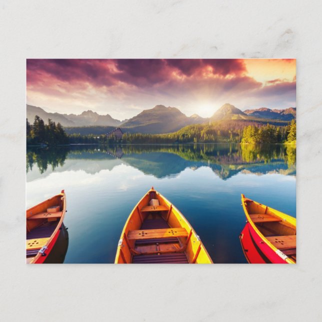 Postal Lago de montaña en el Parque Nacional High Tatra 3 (Anverso)