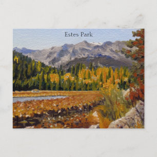 Postal Lago de Montaña Escenario en el Parque Estes