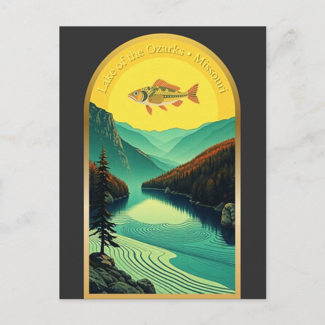 Postal Lago de Ozarks Misuri retro (Anverso)