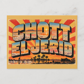 Postal Lago de Sal Chott El Jerid Sahara Arte de Viaje Vi