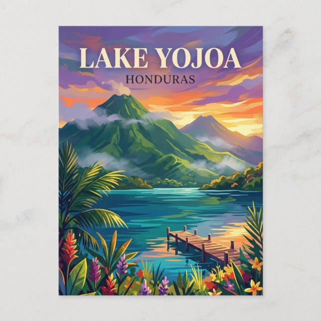 Postal Lago de Yojoa Honduras (Anverso)