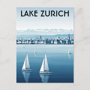 Postal Lago de Zurich Viajes Suiza