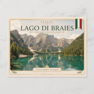 Postal Lago di Braies - Italia