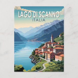 Postal Lago di Scanno Italia Viaje Arte Vintage