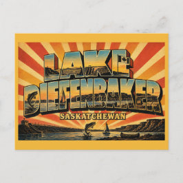 Postal Lago Diefenbaker Embalse de Saskatchewan