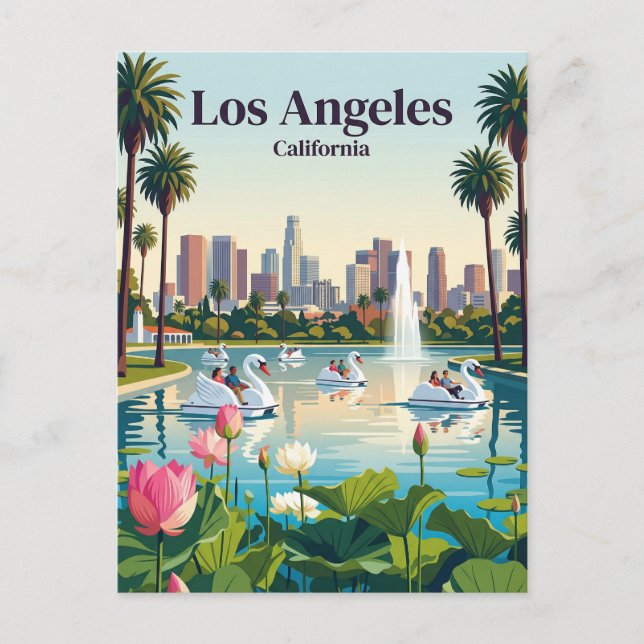 Postal Lago Echo Park California (Anverso)