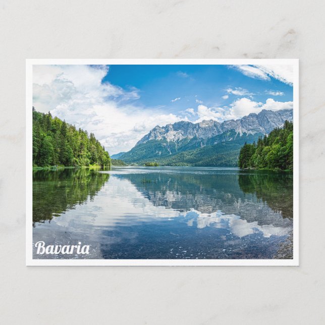 Postal Lago Eibsee en Baviera, Alemania (Anverso)