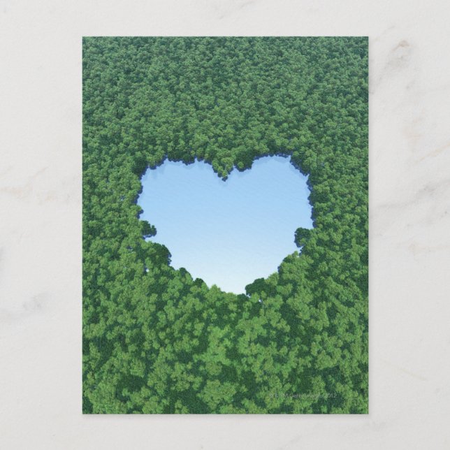 Postal Lago en Forma de Corazón (Anverso)