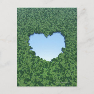 Postal Lago en Forma de Corazón